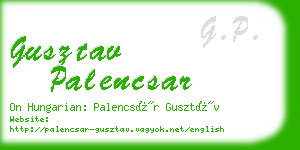 gusztav palencsar business card